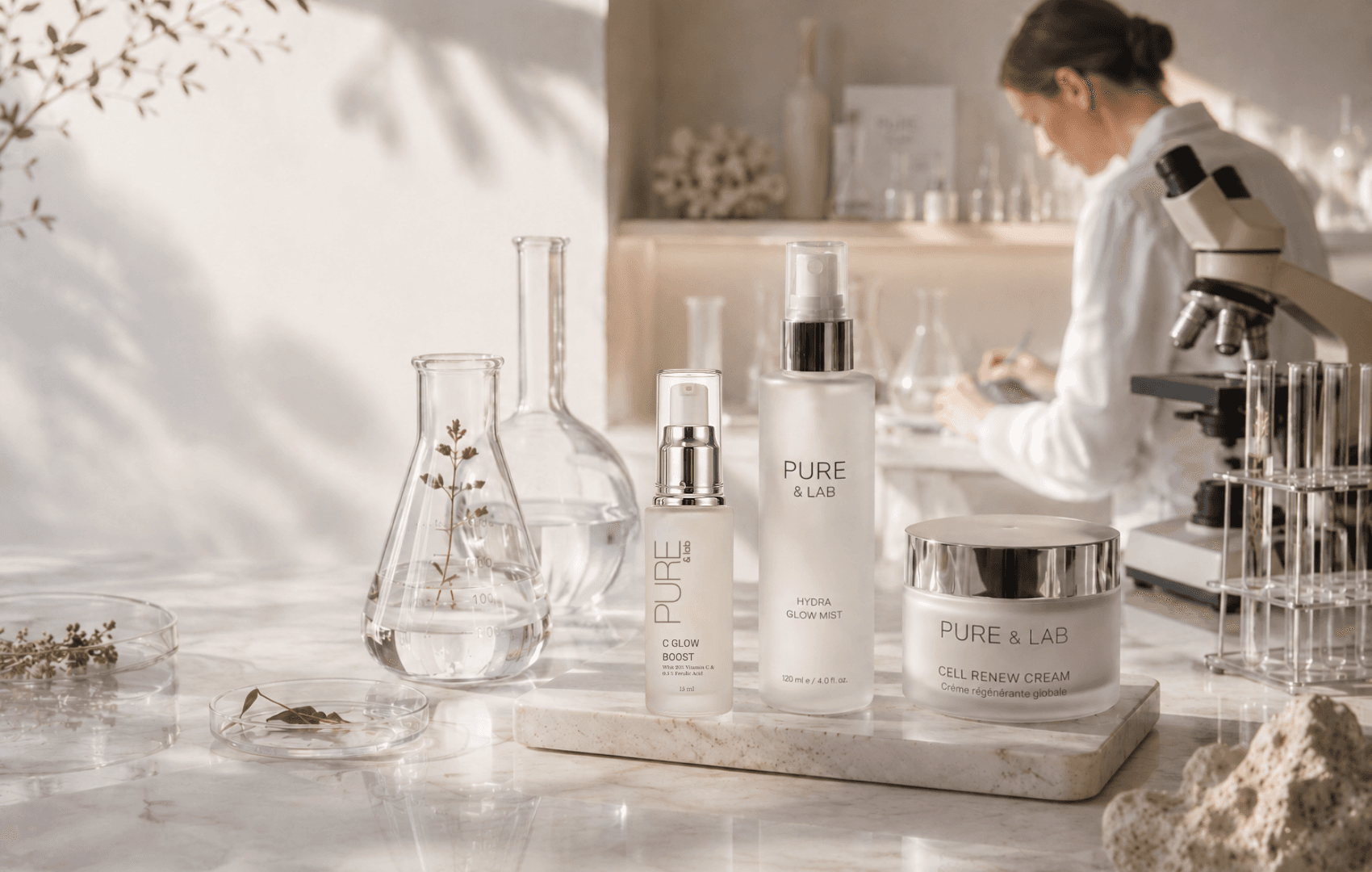 Développement des formules Pure & Lab en laboratoire, en Belgique